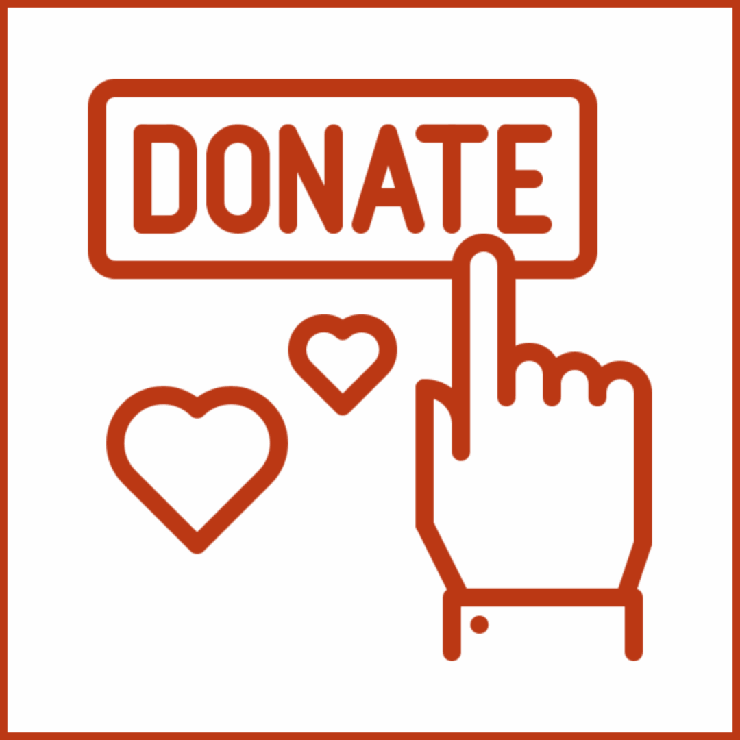 Clickable donate icon with two heart shapes.